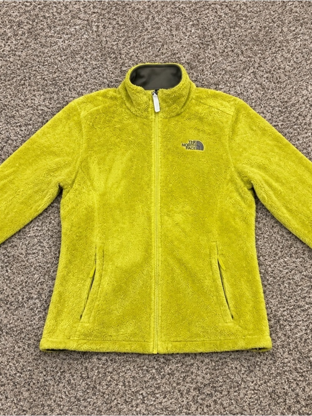 The North Face Chartreuse Teddy Fleece Full-Zip Jacket